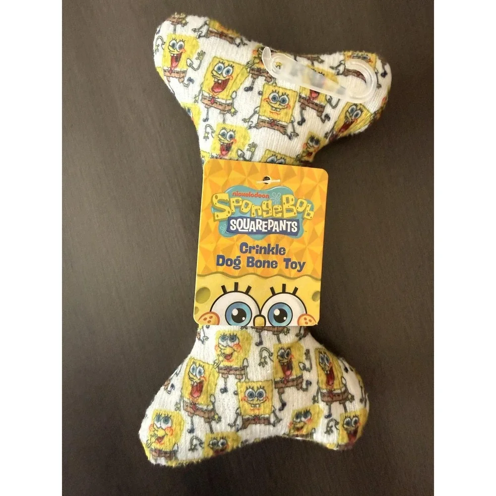 Heinz Nickelodeon SpongeBob Dog Toy Set Ketchup Bottle Crinkle Bone Squeaker New